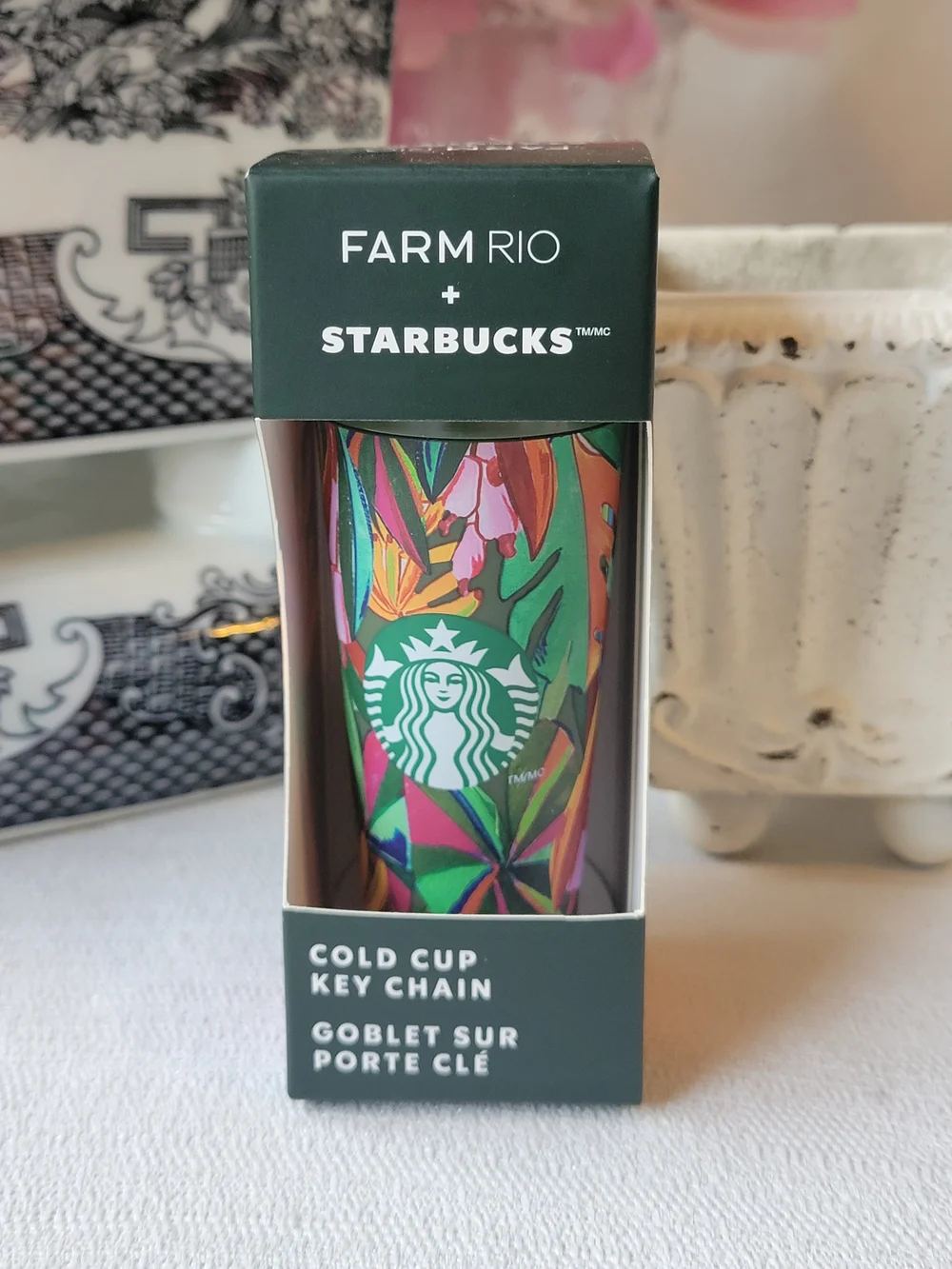 STARBUCKS x FARM RIO Mini Floral Cold Cup Key Chain